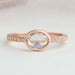 Rose Cut Oval Lab Grown Accent Diamond Ring Ring