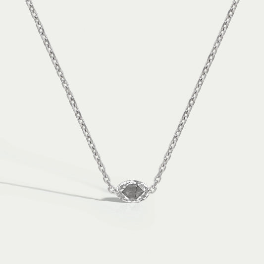 East West Rose Cut Oval Diamond Solitaire Necklace Necklaces