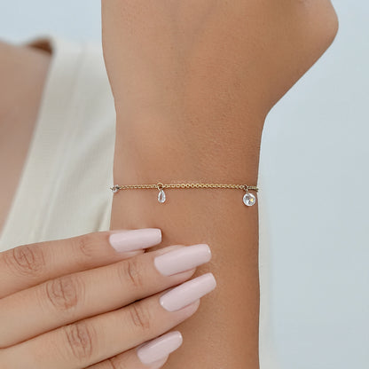Rose Cut Lab Diamond Station Chain Bracelet Bracelet
