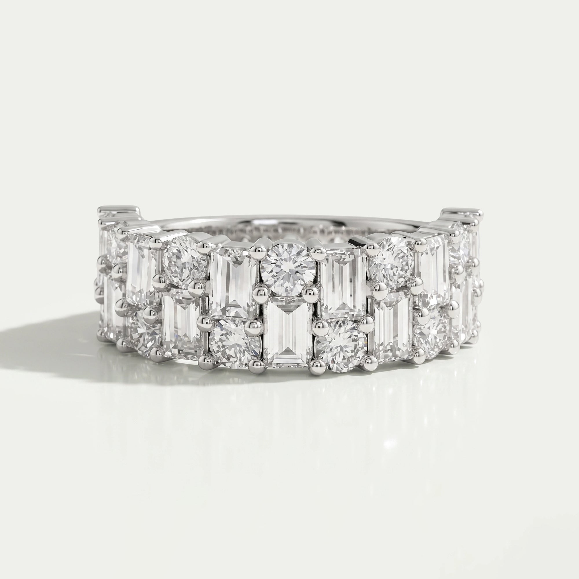 Baguette And Round Brilliant Cut Unisex Rings For Couples Ring