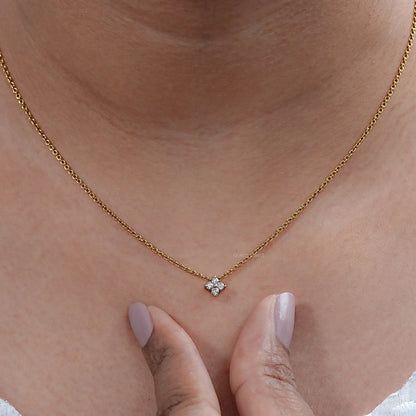 Four Stone Round Cut Lab Diamond Pendant Necklaces