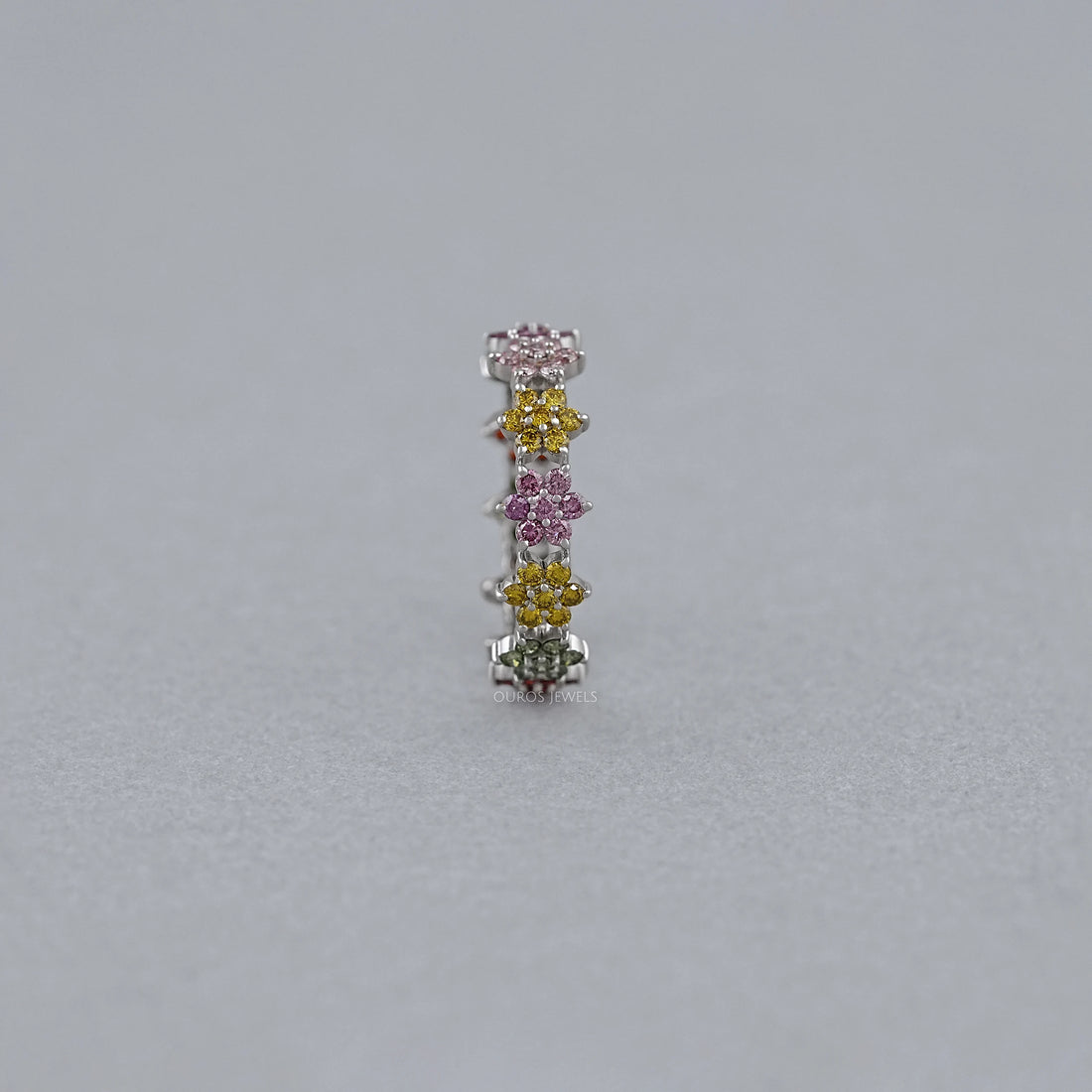 Round Colored Diamond Wedding Stackable Band Rings