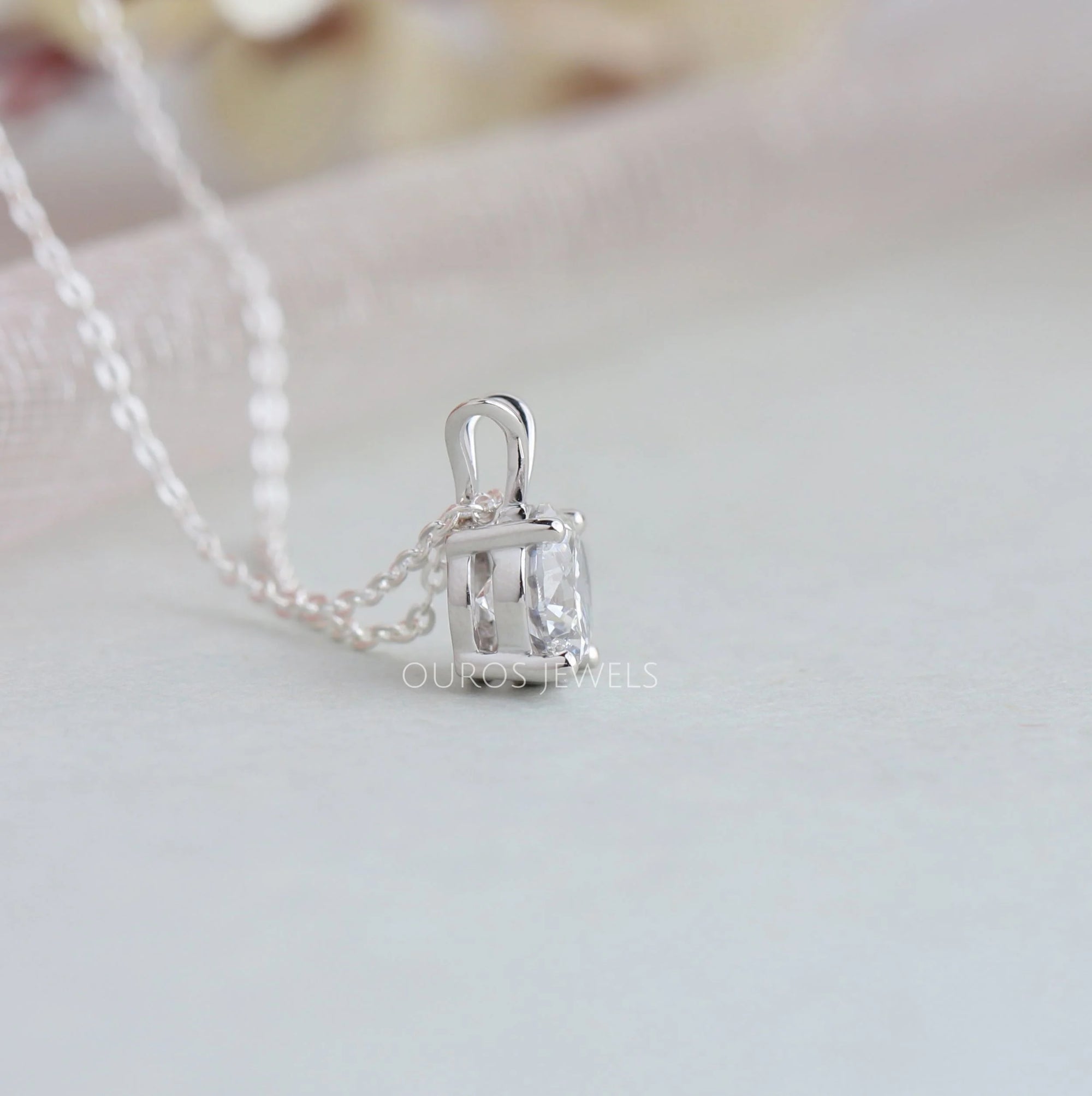 Round Lab Grown Diamond Bail Pendant FREE GIFT Necklaces
