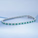 Green Round Gemstone And Lab Diamond Tennis Bracelet