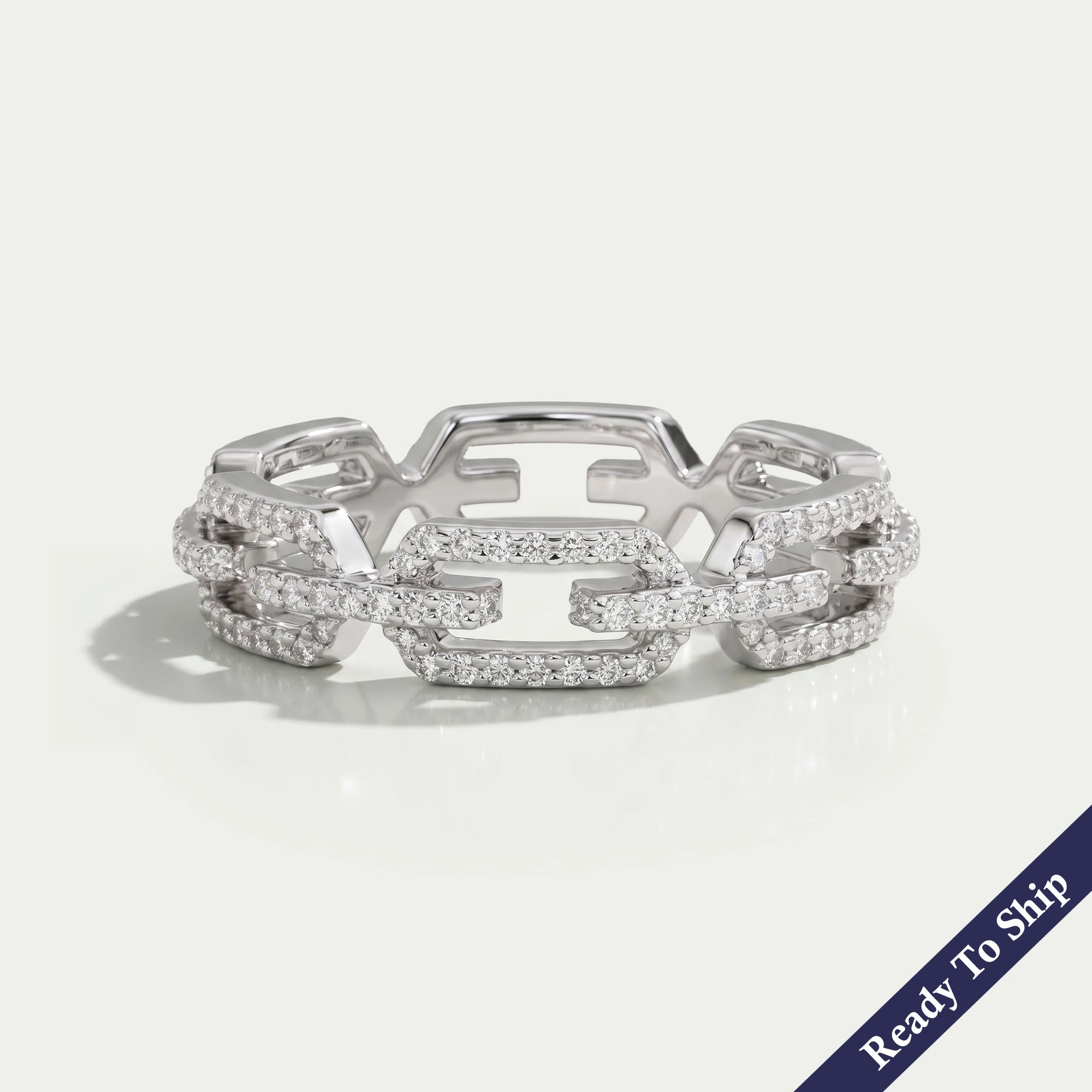 Round Cut Chain Link Wedding Ring