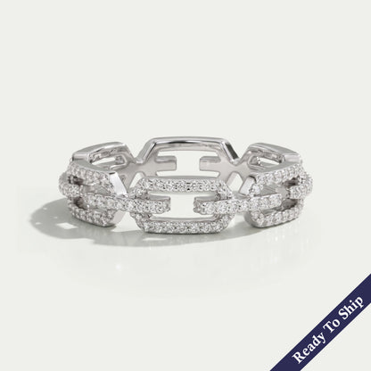 Round Cut Chain Link Wedding Ring