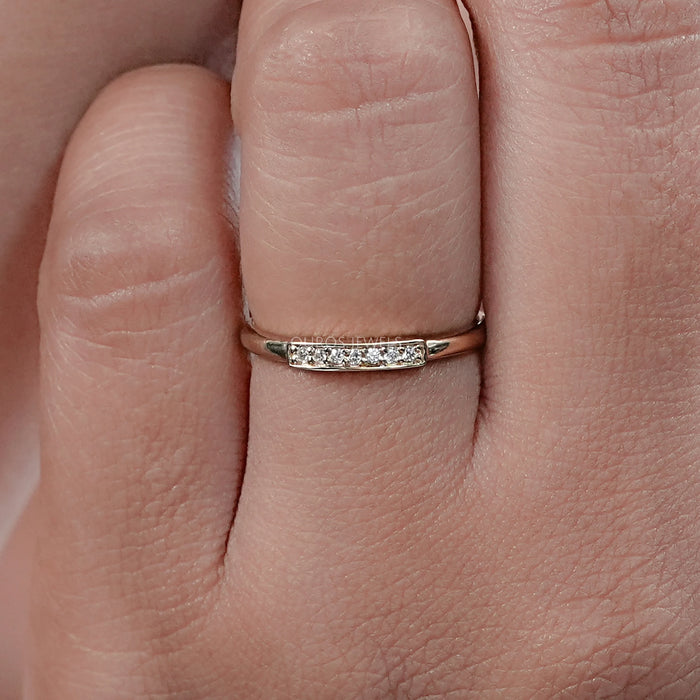 Round Lab Diamond Dainty Wedding Ring Rings