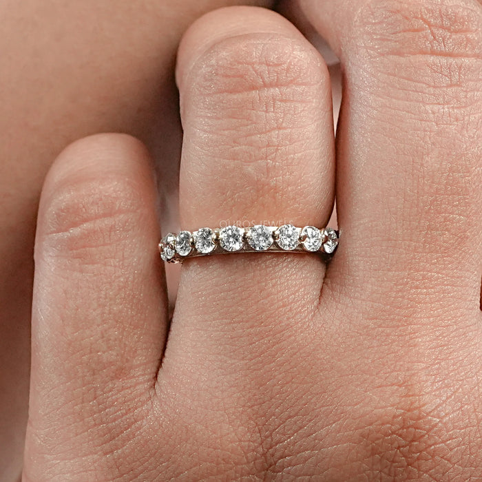 Round Diamond Hidden Eternity Wedding Band
