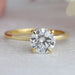 Round Lab Diamond Hidden Halo Solitaire Engagement Ring Rings