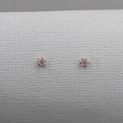 Pink & Blue Round Diamond Floral Earring Earring