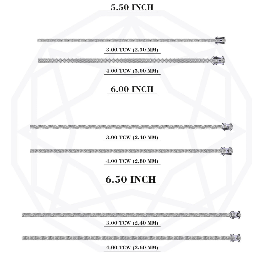 Round Cut Lab Grown Diamond Tennis Bracelet - 3.00 | 4.00 TCW Bracelet