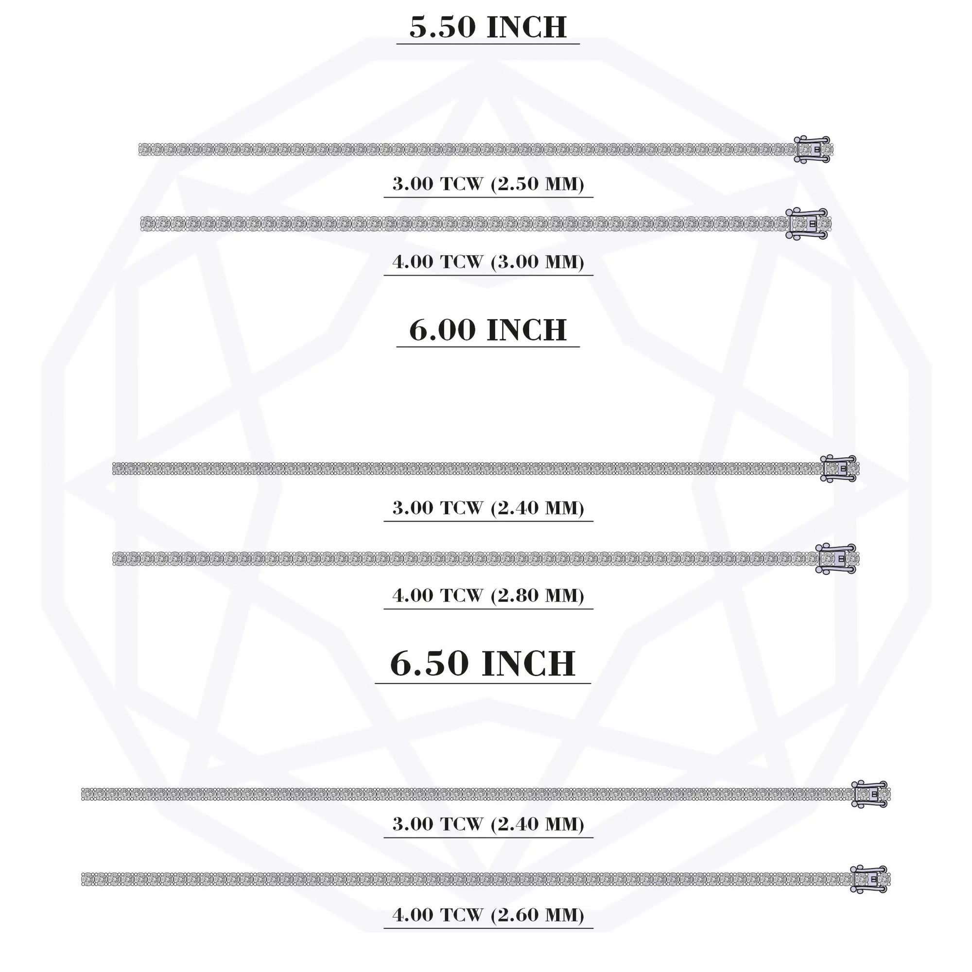 Round Cut Lab Grown Diamond Tennis Bracelet - 3.00 | 4.00 TCW Bracelet