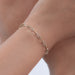 Round Lab Diamond Paperclip Link Bracelet