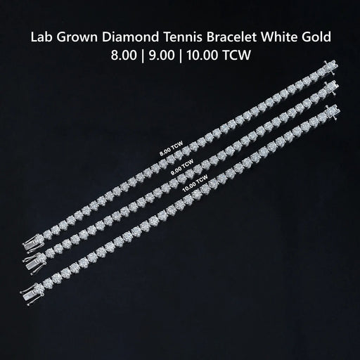 Round Shape Lab Grown Diamond Bracelet with 8.00 | 9.00 | 10.00 TCW Bracelet