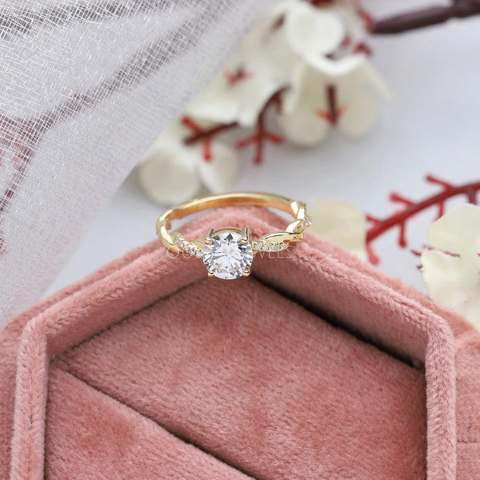 Twisted Round Cut Lab Created Diamond Anniversary Ring