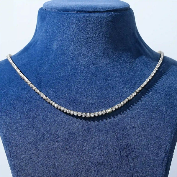 Graduated Brilliant Round Cut Tennis Necklace