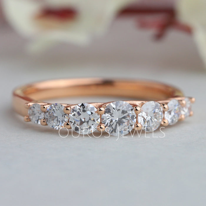 Round Cut Half Eternity Band Rings