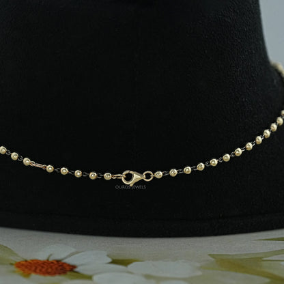 Round Cut Diamond Ball Chain Pendant Necklaces
