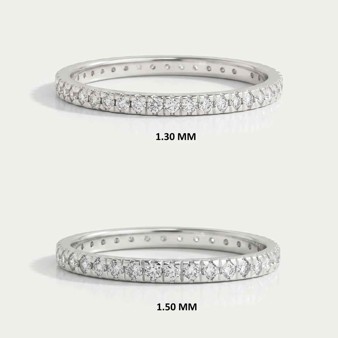 Round Cut Lab Grown Diamond Eternity Band Rings