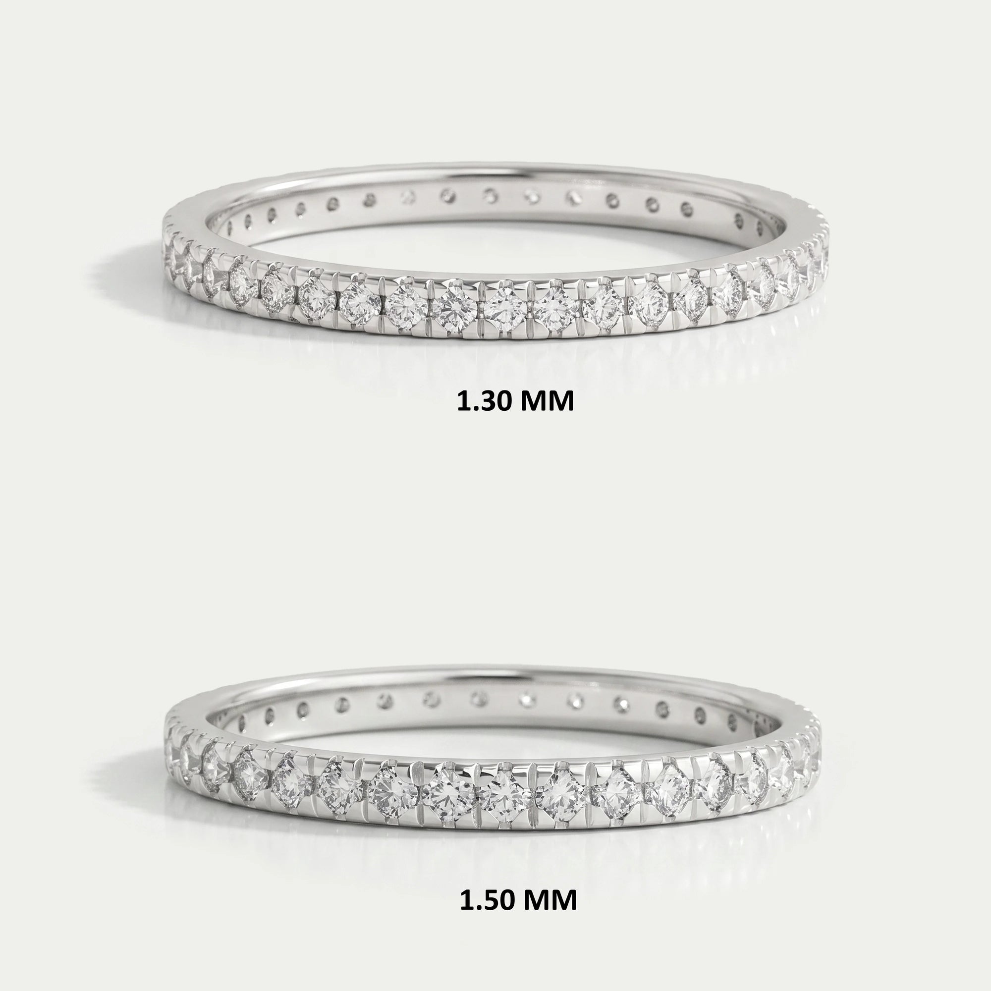 Round Cut Lab Grown Diamond Eternity Band Rings