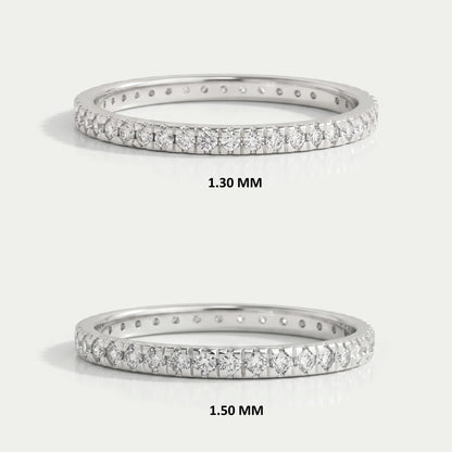 Round Cut Lab Grown Diamond Eternity Band Rings