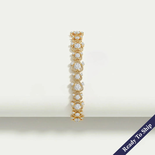 Round Lab Diamond Clover Floral Bracelet Bracelet