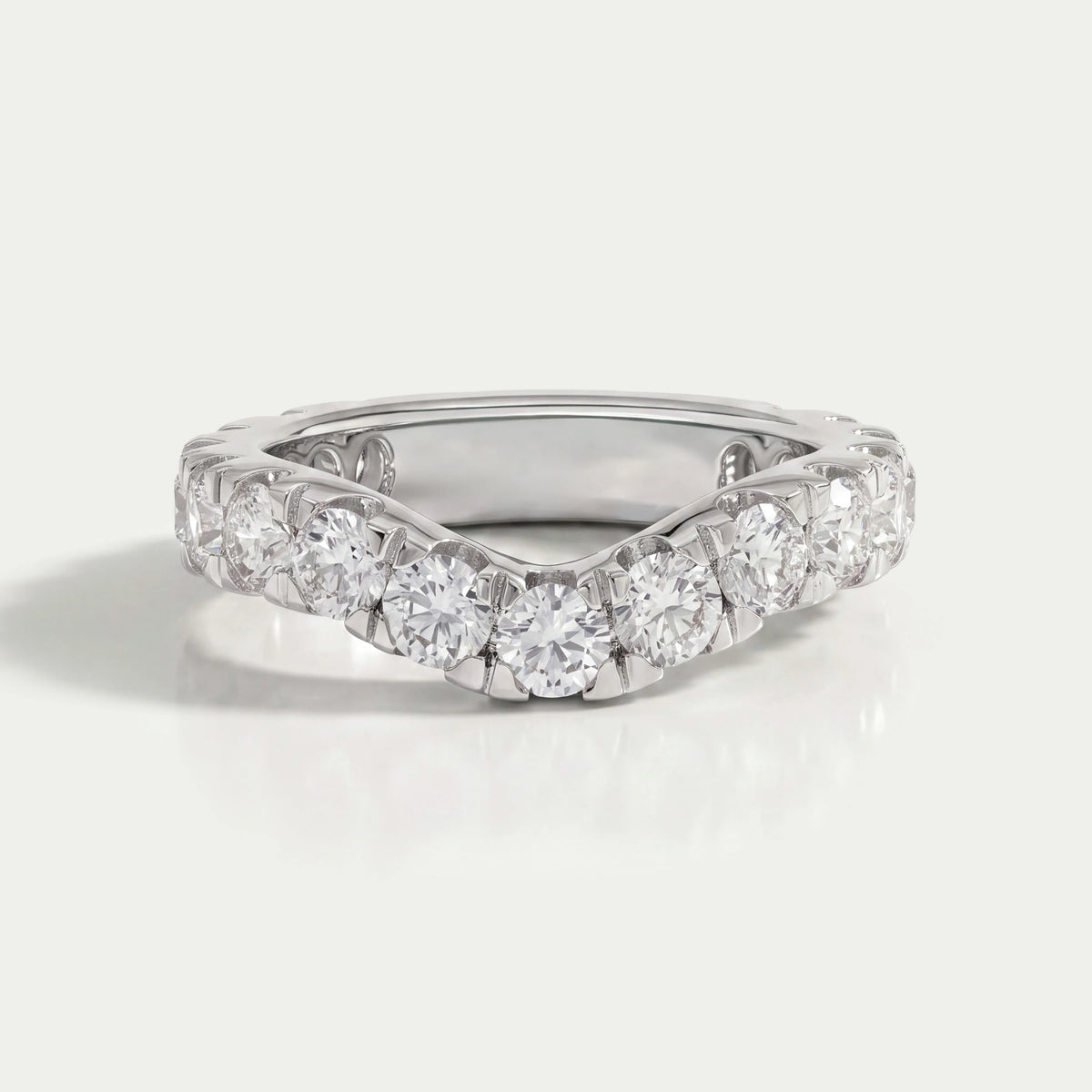 Lab Grown Diamond Curved Wedding Band Ring