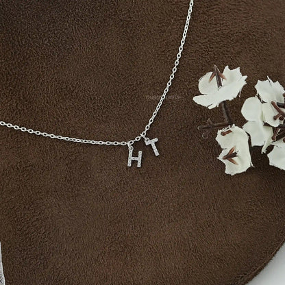 Charms Letter Round Diamond Pendant