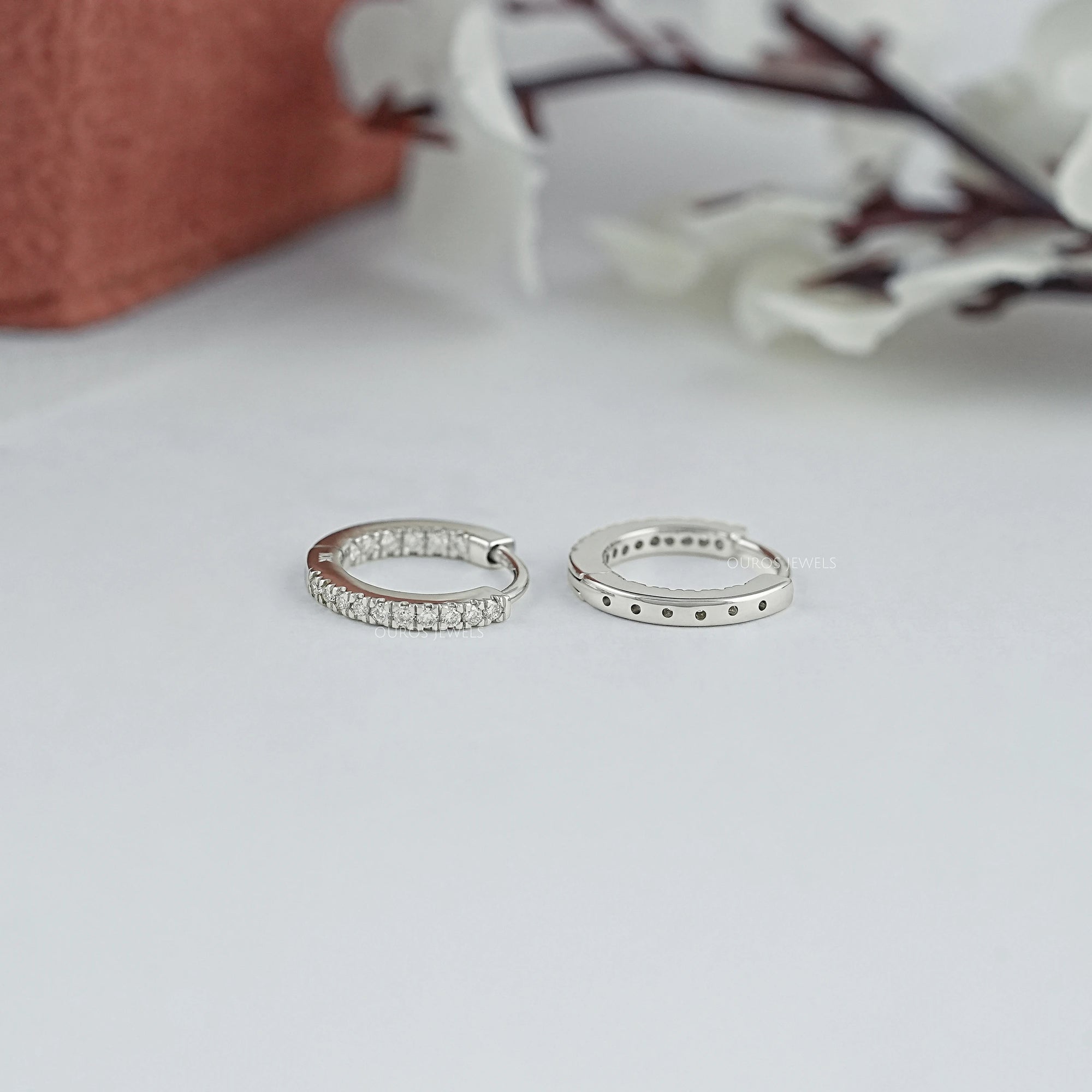 Lab Grown Round Cut Diamond Hoop Earrings