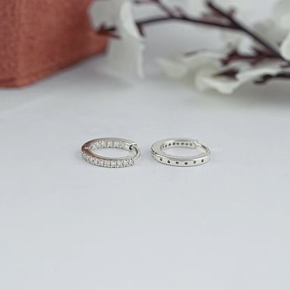 Lab Grown Round Cut Diamond Hoop Earrings