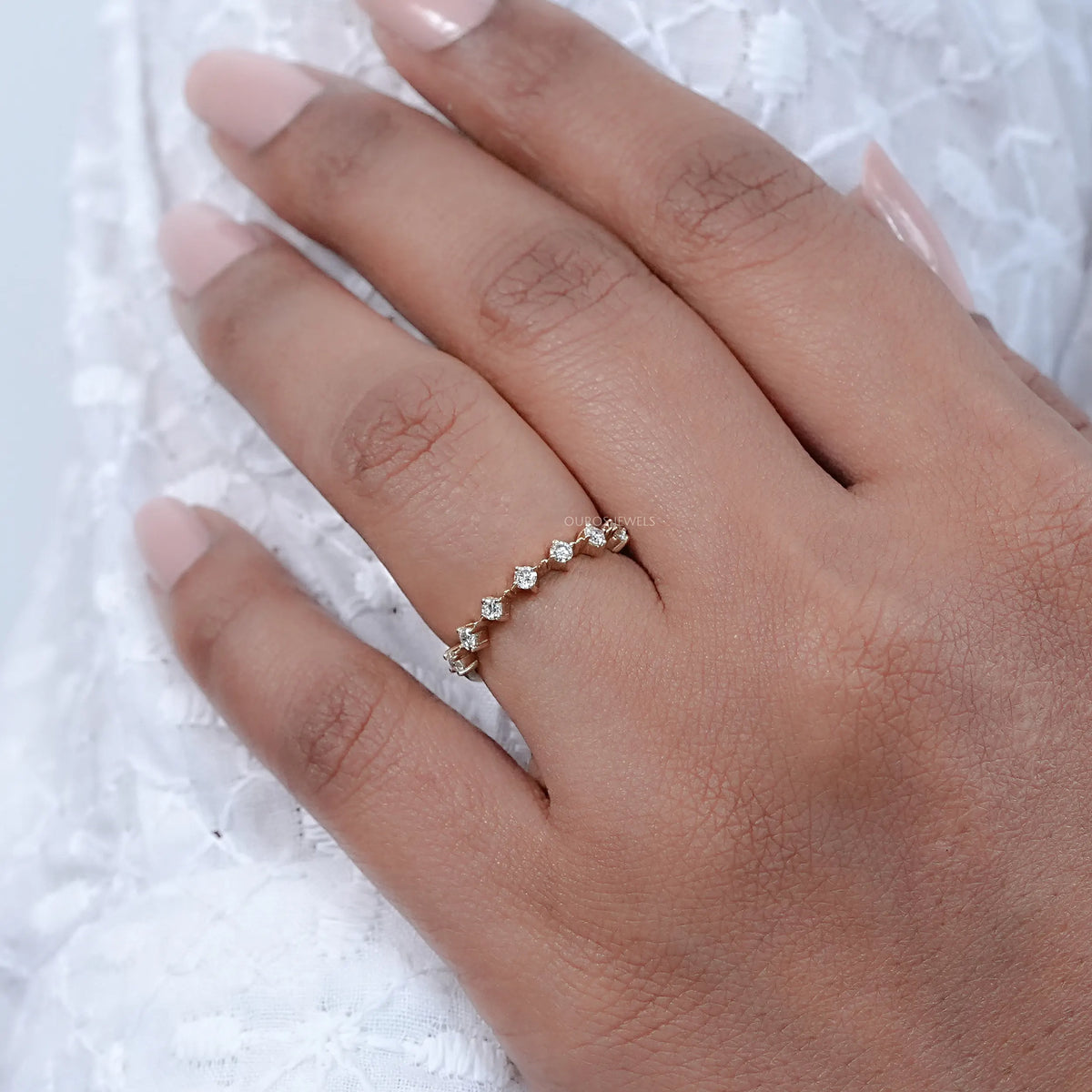 Seven Stone Round Lab Diamond Engagement Ring Rings