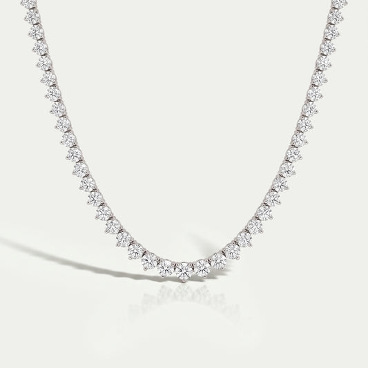 Graduated Brilliant Round Cut Tennis Necklace Necklaces