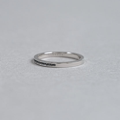 Black Round Lab Diamond channel Set Half Eternity Ring Rings