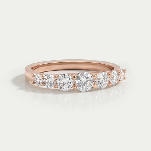 Round Cut Half Eternity Band Rings