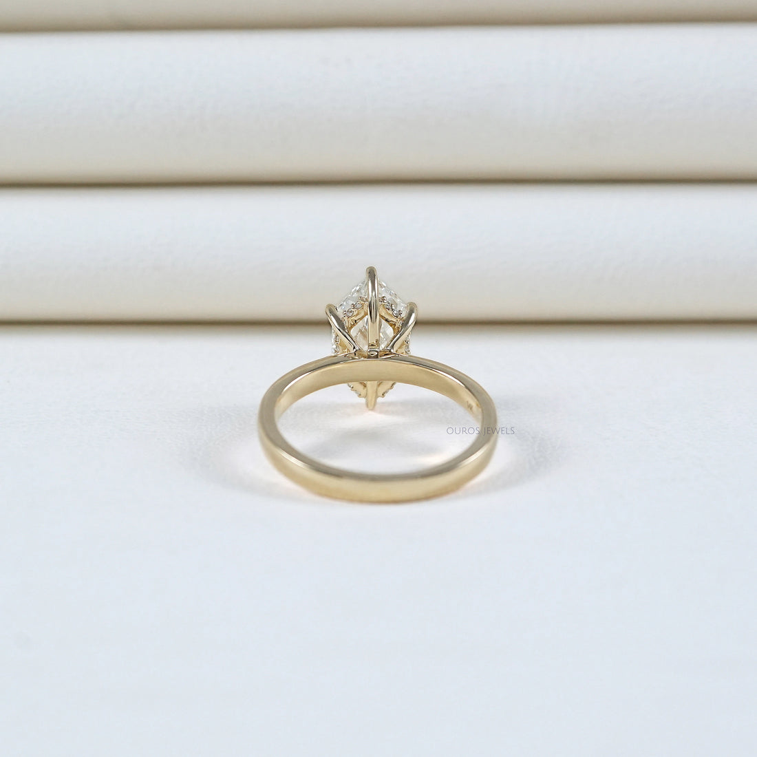 Dutch Marquise Lab Diamond Hidden Halo Engagement Ring Rings