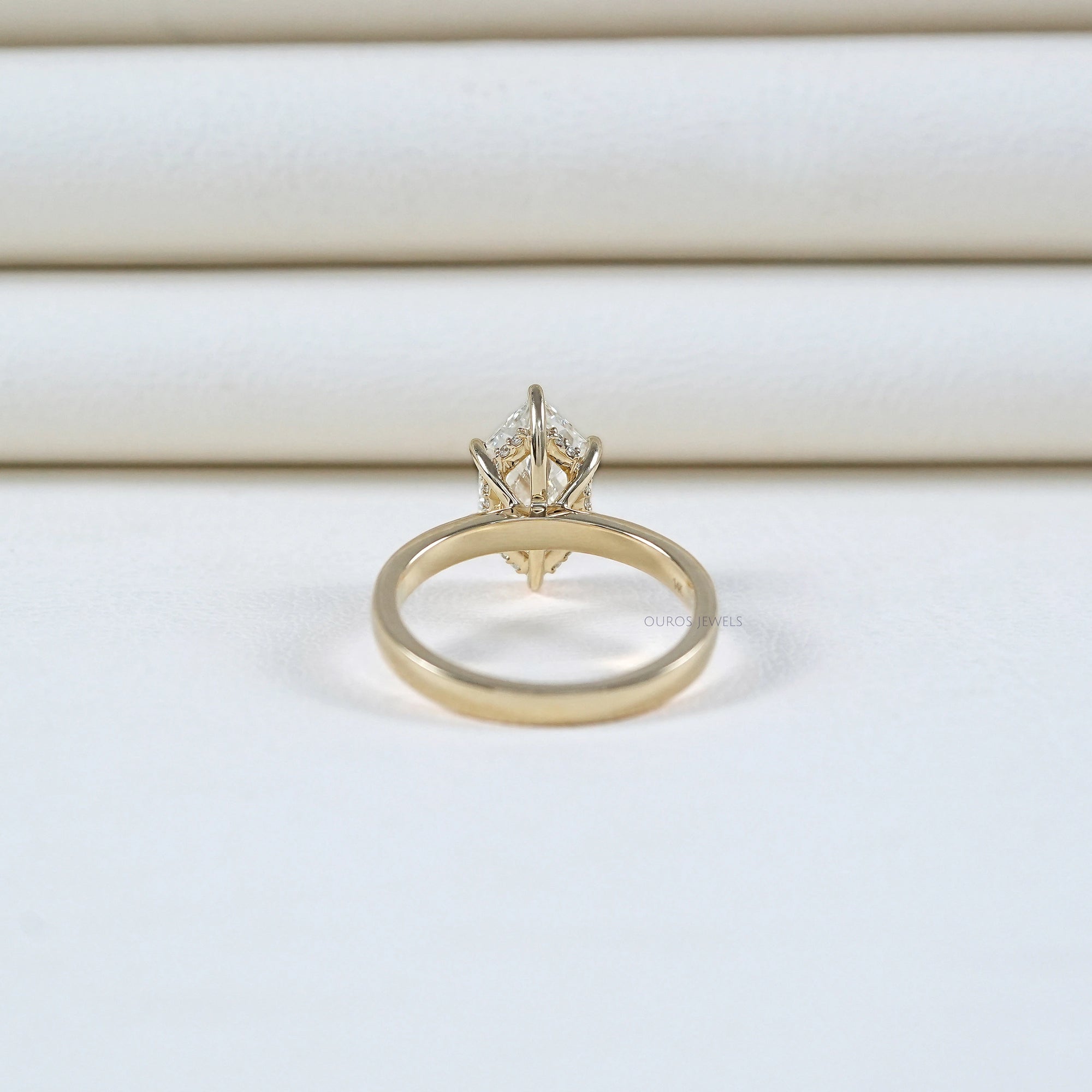 Dutch Marquise Lab Diamond Hidden Halo Engagement Ring Rings