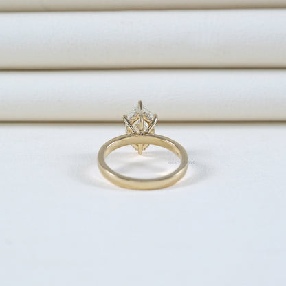 Dutch Marquise Lab Diamond Hidden Halo Engagement Ring Rings