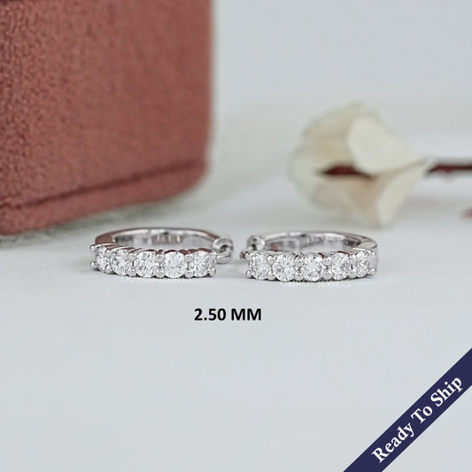 Round Lab Diamond Hoop Earrings Earrings