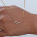 Open Rectangle Round Lab Diamond Interlinked Pendant Necklaces