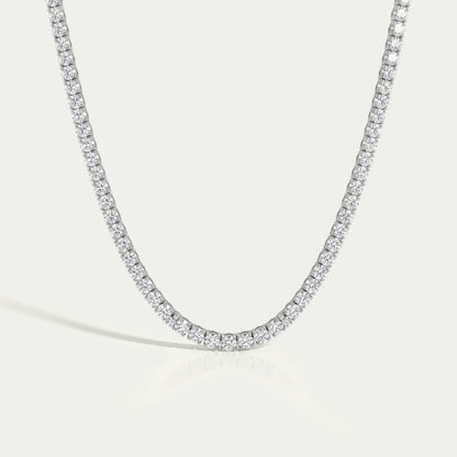 Round Cut Lab Diamond Tennis Necklace For Men's