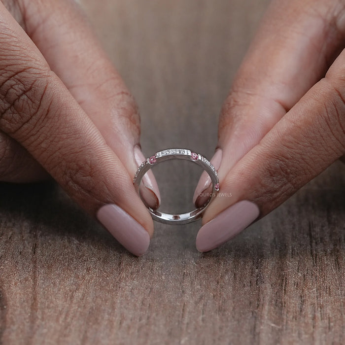 Round Cut Lab Diamond Stacking Band Rings