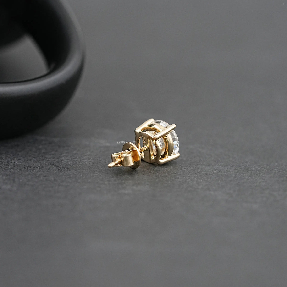 Round Cut Solitaire Stud Earrings For Men Earring