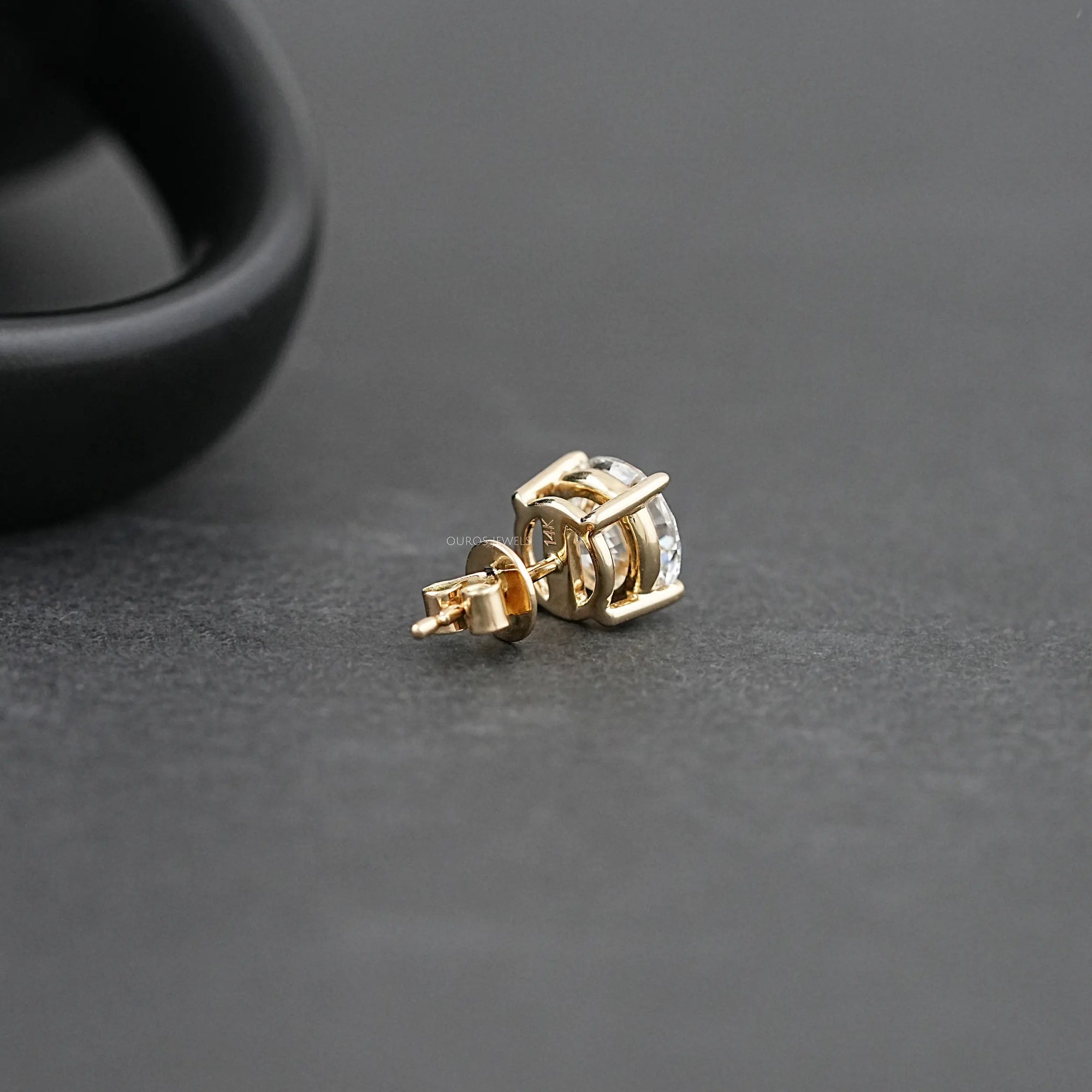 Round Cut Solitaire Stud Earrings For Men Earring