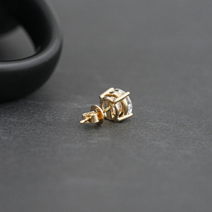 Round Cut Solitaire Stud Earrings For Men Earring