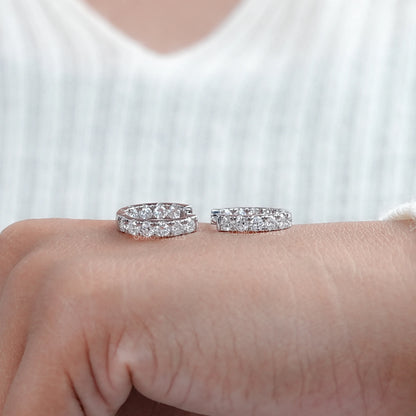 Inside Out Round Diamond Hoop Earrings Earrings