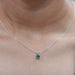 Round Shape Solitaire Lab Gemstone Pendant Necklaces