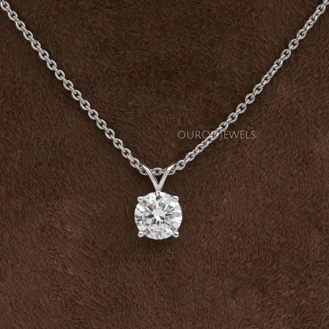 Round Lab Grown Diamond Bail Pendant FREE GIFT Necklaces
