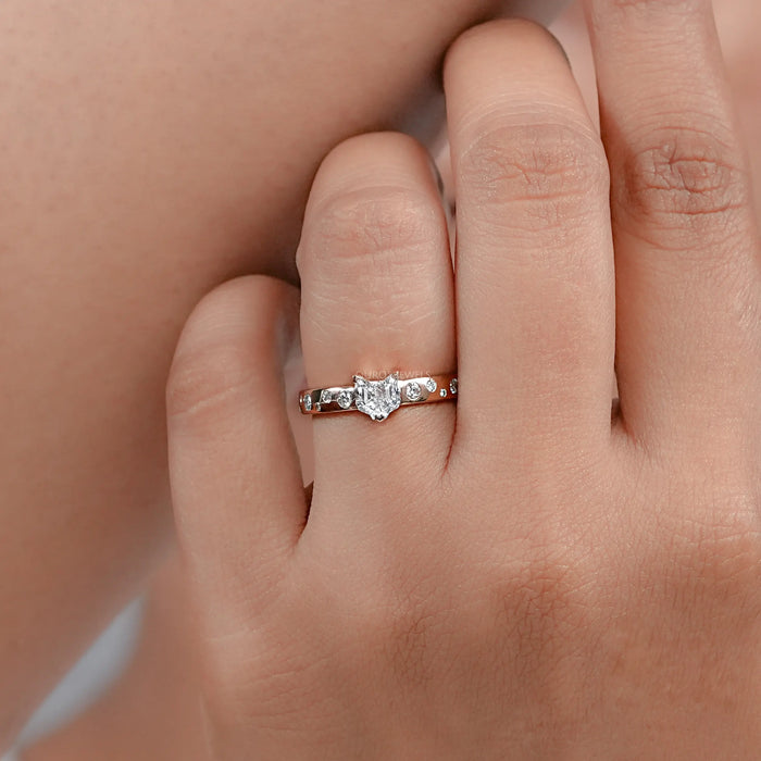 Cat Cut Lab Diamond Engagement Ring Ring