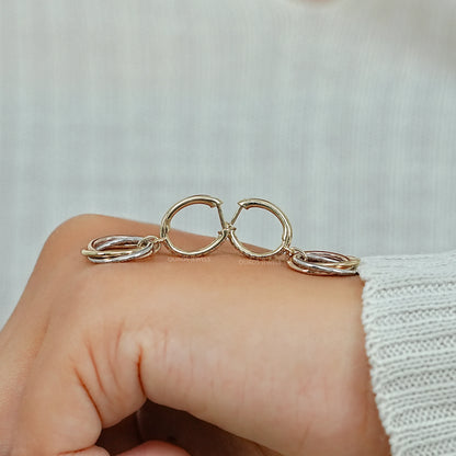 Round Lab Diamond Trinity Hoop Dangle Earrings Earring