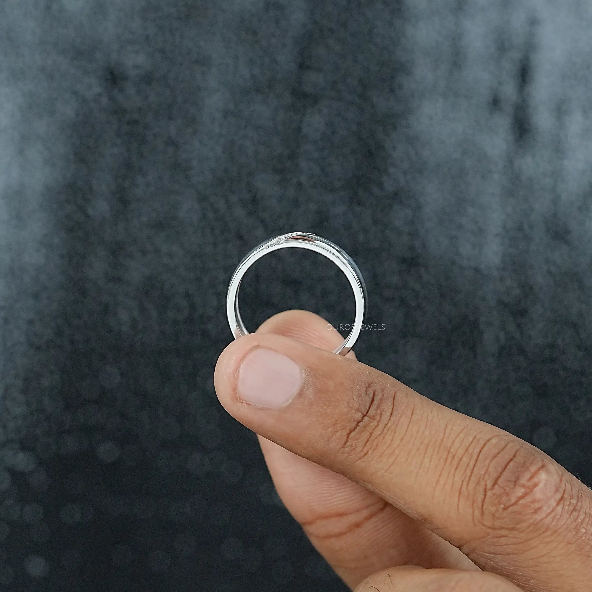 Lab Grown Round Diamond Men's Band Ring